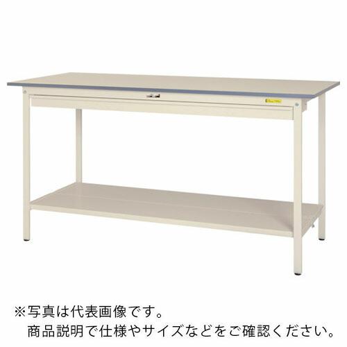 ヤマテック ワークテーブル150シリーズ 固定式 ワイド引出し・全面棚板付 W1500×D900×H...
