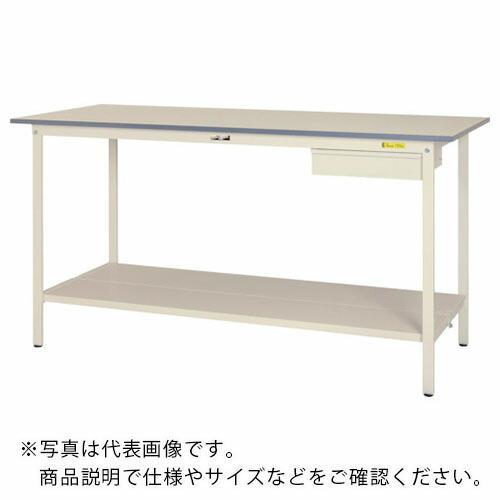 ヤマテック ワークテーブル150シリーズ 固定式 キャビネット・全面棚板付 W1500×D900×H...