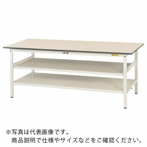 ヤマテック ワークテーブル150シリーズ 固定式 中間棚 全面棚板付 W1500×D900×H740...