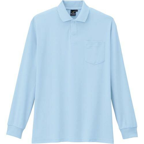 【SALE価格】コーコス 制電・防透・消臭長袖ポロシャツ 7サックス LL ( AS-258-7-L...