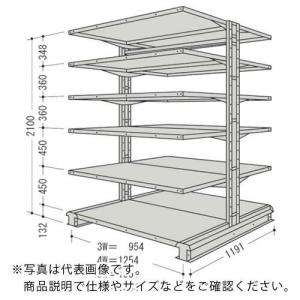 NF スチール製軽中量ボルトレス棚 キャンチラック複式増結1連 間口1854×奥行1191×高さ2100mm 階段6段 ( CR76L-W6B ) (メーカー取寄)｜orangetool