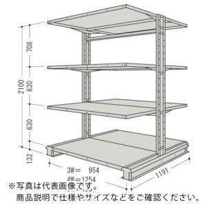 NF スチール製軽中量ボルトレス棚 キャンチラック複式増結1連 間口1854×奥行1191×高さ2100mm 階段4段 ( CR76L-W4B ) (メーカー取寄)｜orangetool