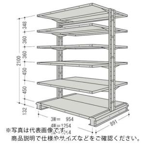 NF スチール製軽中量ボルトレス棚 キャンチラック複式増結1連 間口1554×奥行891×高さ2100mm 階段数6 ( CR75S-W6B ) (メーカー取寄)｜orangetool