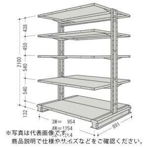 NF スチール製軽中量ボルトレス棚 キャンチラック複式増結1連 間口1854×奥行891×高さ2100mm 階段数5 ( CR76S-W5B ) (メーカー取寄)｜orangetool