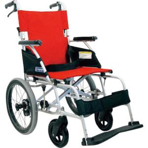 カワムラ 【非課税】 軽量介助用車いすBML赤ストライプ ( BML16-40SBNO93 ) (株)カワムラサイクル (メーカー取寄)｜orangetool