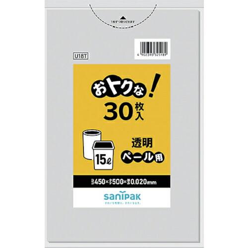 サニパック おトクな!ペール用ゴミ袋 15L 透明 30枚 ( U18T )