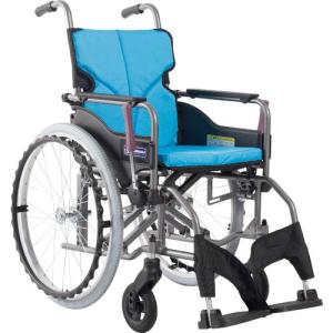 カワムラ 【非課税】 アルミ製標準型自走用車いすKMD-A22-40S-Mライトブルー ( KMDA2240SMNO83 ) (株)カワムラサイクル (メーカー取寄)｜orangetool