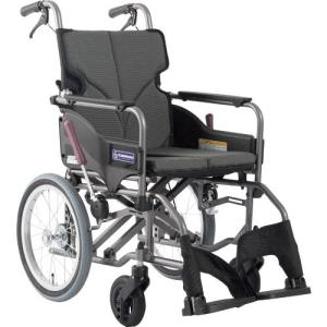 カワムラ 【非課税】 アルミ製標準型介助用車いすKMD-A16-40-Mチャコールグレー ( KMDA1640MNO82 ) (株)カワムラサイクル (メーカー取寄)｜orangetool