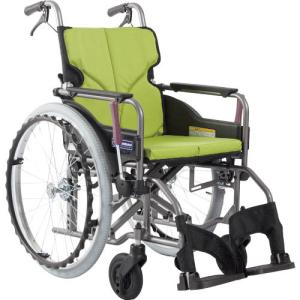 カワムラ 【非課税】 アルミ製標準型自走用車いすKMD-A22-40-M若草色 ( KMDA2240MNO85 ) (株)カワムラサイクル (メーカー取寄)｜orangetool