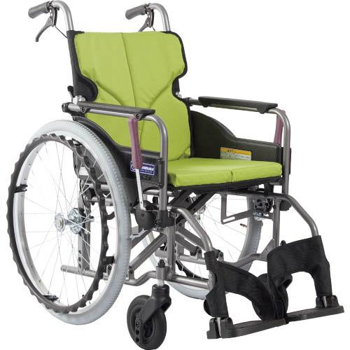 カワムラ 【非課税】 アルミ製標準型自走用車いすKMD-A22-40-M若草色 ( KMDA2240...
