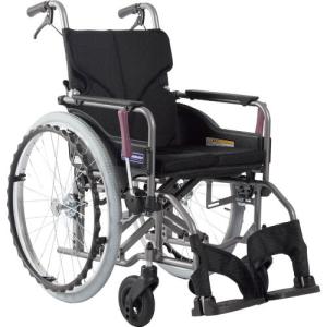 カワムラ 【非課税】 アルミ製標準型自走用車いすKMD-A22-42-M黒メッシュ ( KMDA2242MNO68 ) (株)カワムラサイクル (メーカー取寄)｜orangetool