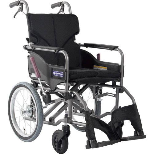 カワムラ 【非課税】 アルミ製標準型介助用車いすKMD-A16-40-M黒メッシュ ( KMDA16...