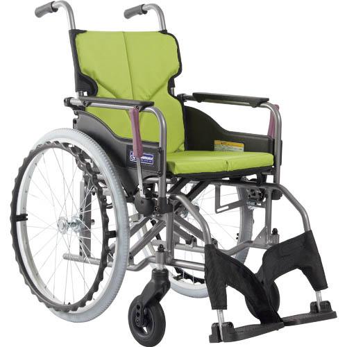 カワムラ 【非課税】 アルミ製標準型自走用車いすKMD-A22-42S-M若草色 ( KMDA224...