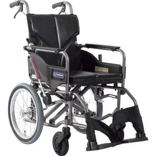 カワムラ 【非課税】 アルミ製標準型介助用車いすKMD-A16-40-Mエコブラック ( KMDA1...