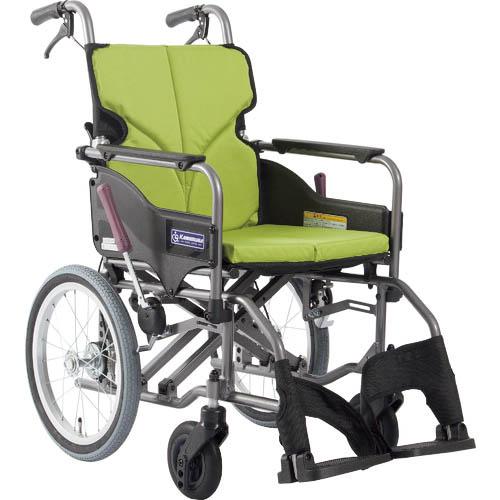 カワムラ 【非課税】 アルミ製標準型介助用車いすKMD-A16-40-M若草色 ( KMDA1640...