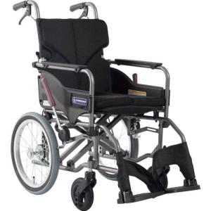カワムラ 【非課税】 アルミ製標準型介助用車いすKMD-A16-40-M黒メッシュ ( KMDA1642MNO68 ) (株)カワムラサイクル (メーカー取寄)｜orangetool
