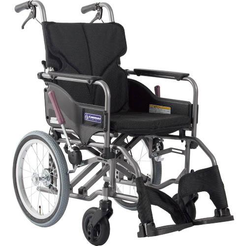 カワムラ 【非課税】 アルミ製標準型介助用車いすKMD-A16-40-M黒 ( KMDA1642MN...