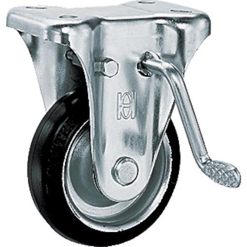 OH プレスキャスターKBタイプ中荷重用 固定(ベアリング入り)ブレーキ付 ゴム車 車輪径200mm...