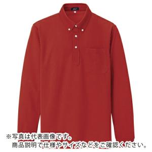 アイトス 吸汗速乾(クールコンフォート)長袖ボタンダウンポロシャツ(男女兼用) レッド 3L ( 10598-009-3L ) アイトス(株) (メーカー取寄)｜orangetool