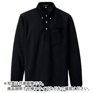 アイトス 吸汗速乾(クールコンフォート)長袖ボタンダウンポロシャツ(男女兼用) ブラック S ( 10598-010-S ) アイトス(株) (メーカー取寄)｜orangetool