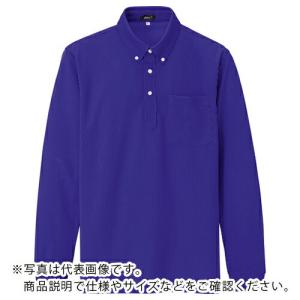 アイトス 吸汗速乾(クールコンフォート)長袖ボタンダウンポロシャツ(男女兼用) パープル LL ( 10598-069-LL ) アイトス(株) (メーカー取寄)｜orangetool