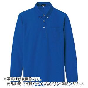 アイトス 吸汗速乾(クールコンフォート)長袖ボタンダウンポロシャツ(男女兼用) ロイヤルブルー 5L ( 10598-006-5L ) アイトス(株) (メーカー取寄)｜orangetool