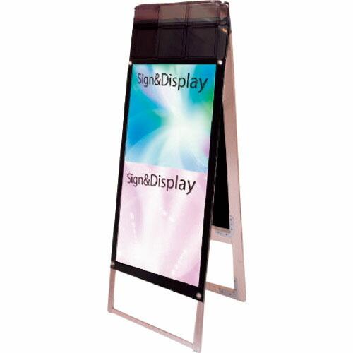 TOKISEI ポスター用スタンド看板 パンフレットケース付 A3縦縦両面ブラック(屋外用) ( P...