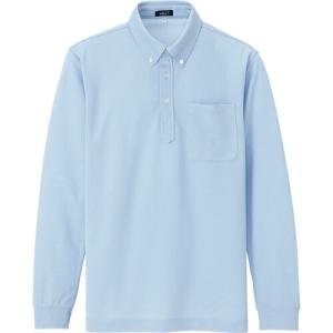 アイトス 吸汗速乾(クールコンフォート)長袖ボタンダウンポロシャツ(男女兼用) ライトサックス L ( 10598-017-L ) アイトス(株) (メーカー取寄)｜orangetool