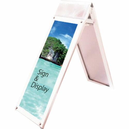 TOKISEI ポスター用スタンド看板 パンフレットケース付 A3縦縦ロウ両面ホワイト(屋内用) (...