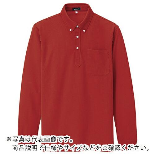 アイトス 吸汗速乾(クールコンフォート)長袖ボタンダウンポロシャツ(男女兼用) レッド 6L ( 1...