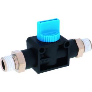 PISCO ハンドバルブ ニップル2方弁チューブR1/4出力R1/4 ( HV02-02-2 ) (メーカー取寄)｜orangetool