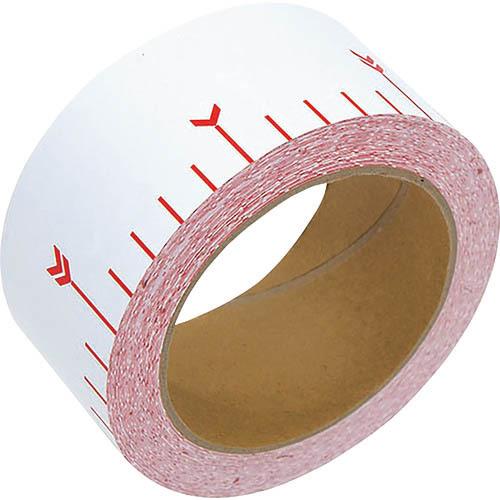 シンワ 貼付ロッド_合成紙製_50mm×25m_赤白30cm間隔 ( 78193 ) シンワ測定(株...