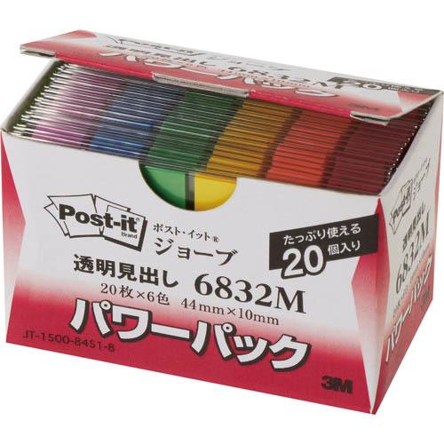 3M ポスト・イット ジョーブ パワーパック透明見出し 44X10mm ( 6832M ) スリーエ...