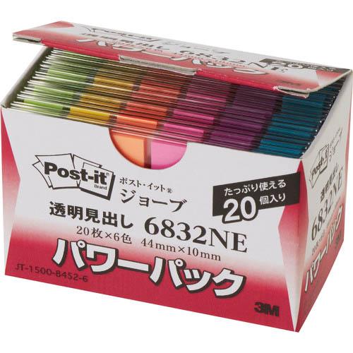 3M ポスト・イット ジョーブ パワーパック透明見出し 44X10mm ( 6832NE ) スリー...