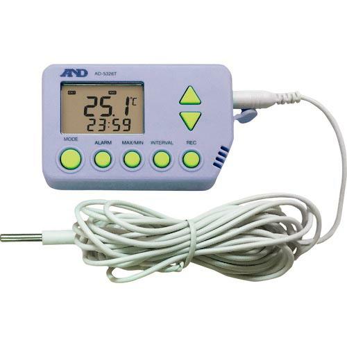 A&amp;D 温度データロガー(外部温度センサー付き) AD5326TT 一般(ISO)校正付(検査成績書...
