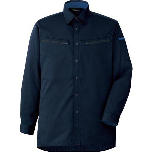 ミドリ安全 男女共用 ハーネス対応 長袖シャツ VES2597 上 ネイビー LL ( VES259...