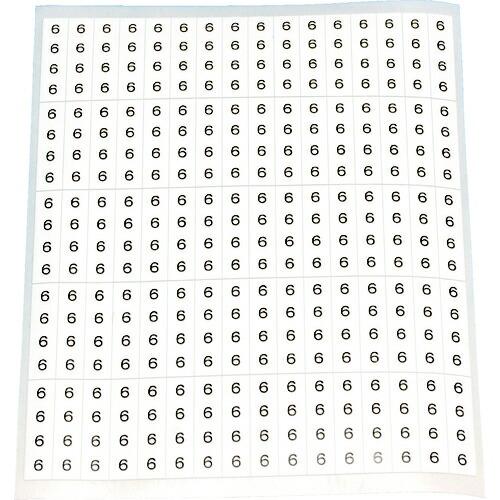 TRUSCO 【在庫限り廃番】ケーブル用ラベル 「6」 10枚入(1シート80個) ( CAL-6 ...