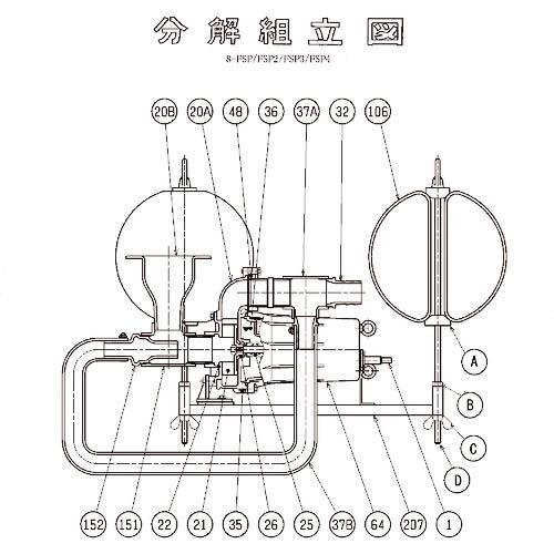 ツルミ ポンプ取付架台(架台) ( 801-04400312-9 ) (メーカー取寄)