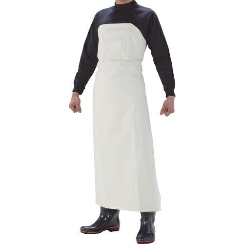 カジメイク 1902 ジャスト胸付前掛 白 L (1902-1-L)