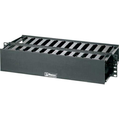 PANDUIT ヒンジ式ダクト型 水平ケーブル管理パネル 両面ダクト 2U  ( WMP1E ) パ...