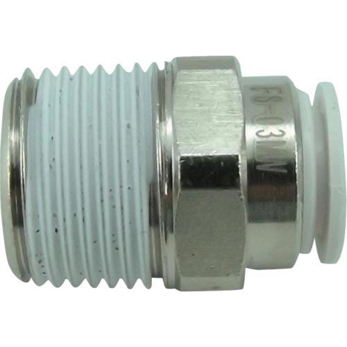 チヨダ ファイブメイルコネクタ W(白)8mm・R3/8 ( F8-03MW ) 千代田通商(株)