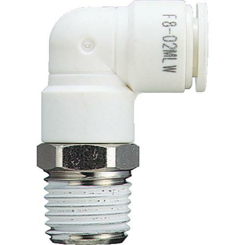 チヨダ ファイブメイルエルボ W(白)8mm・R1/4 ( F8-02MLW ) 千代田通商(株)