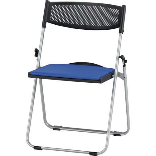 TOKIO アルミパイプ椅子 座面パッド付折りたたみチェア ネイビー ( NFA-700-NB ) ...