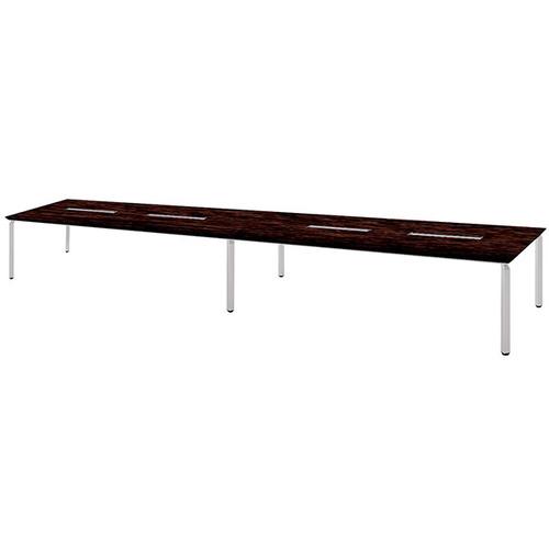 NAIKI ミーティングテーブル(配線付 ウエイク WK型/天板:ダークウォールナット 脚:シルバー...