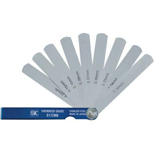 【SALE価格】SK スキマゲージ ステンレスシクネスゲージ 100mm 9枚 厚さ0.04~0.3...