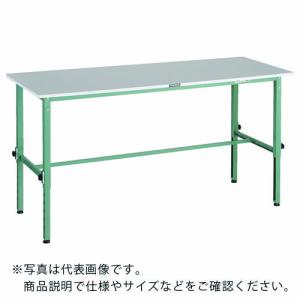 TRUSCO 軽荷重作業台高さ調節式(150kg)RAEM2型 RoHS2対応天板 1800X600XH650~950 グリーン色 ( RAEM2-1860 ) トラスコ中山(株)｜orangetool