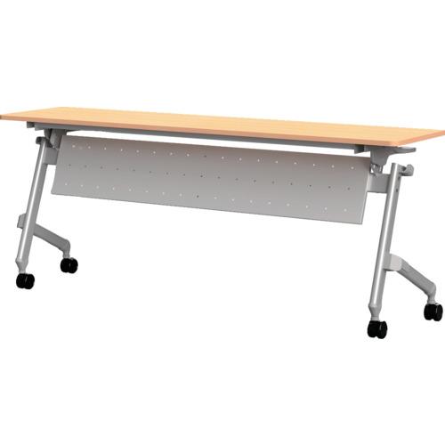 TRUSCO 折りたたみ会議テーブル パネル付 1800X450 天板ナチュラル ( TNA-184...