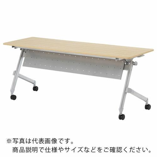 TRUSCO 折りたたみ会議テーブル パネル付 1800X600 天板ダークウッド ( TNA-18...
