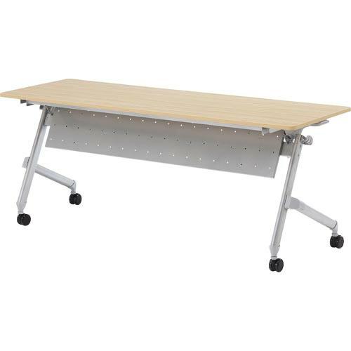 TRUSCO 折りたたみ会議テーブル パネル付 1800X600 天板ナチュラル ( TNA-186...