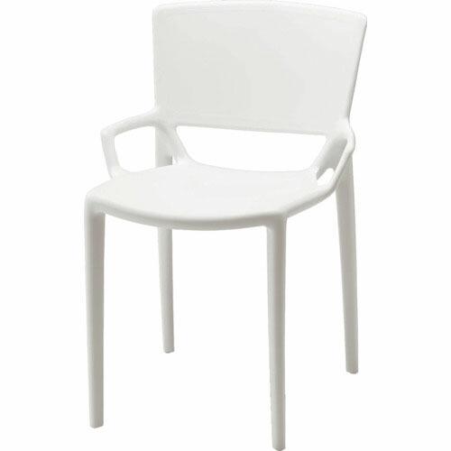 TRUSCO PP製スタッキングチェア ホワイト ( PPFC-W ) トラスコ中山(株)